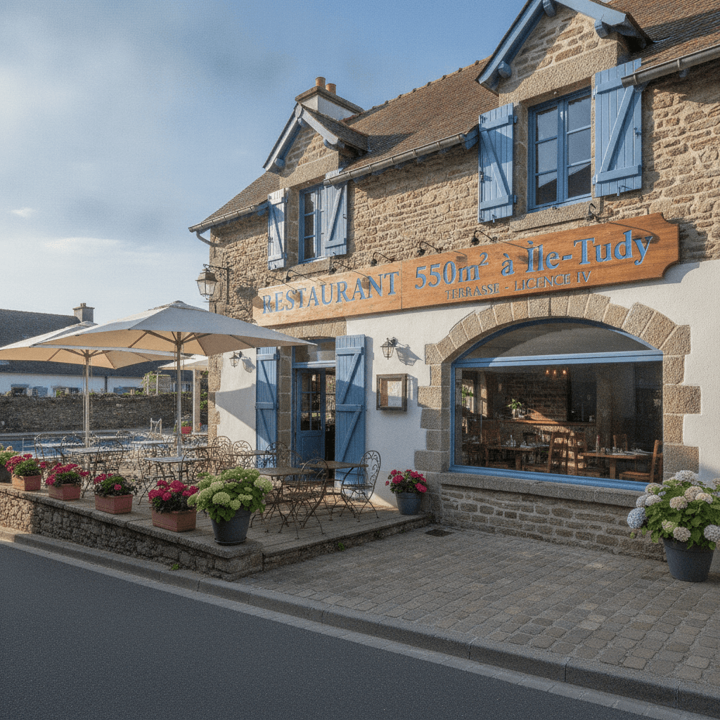 Restaurant 550m² à Île-Tudy : terrasse - licence IV - Image 1