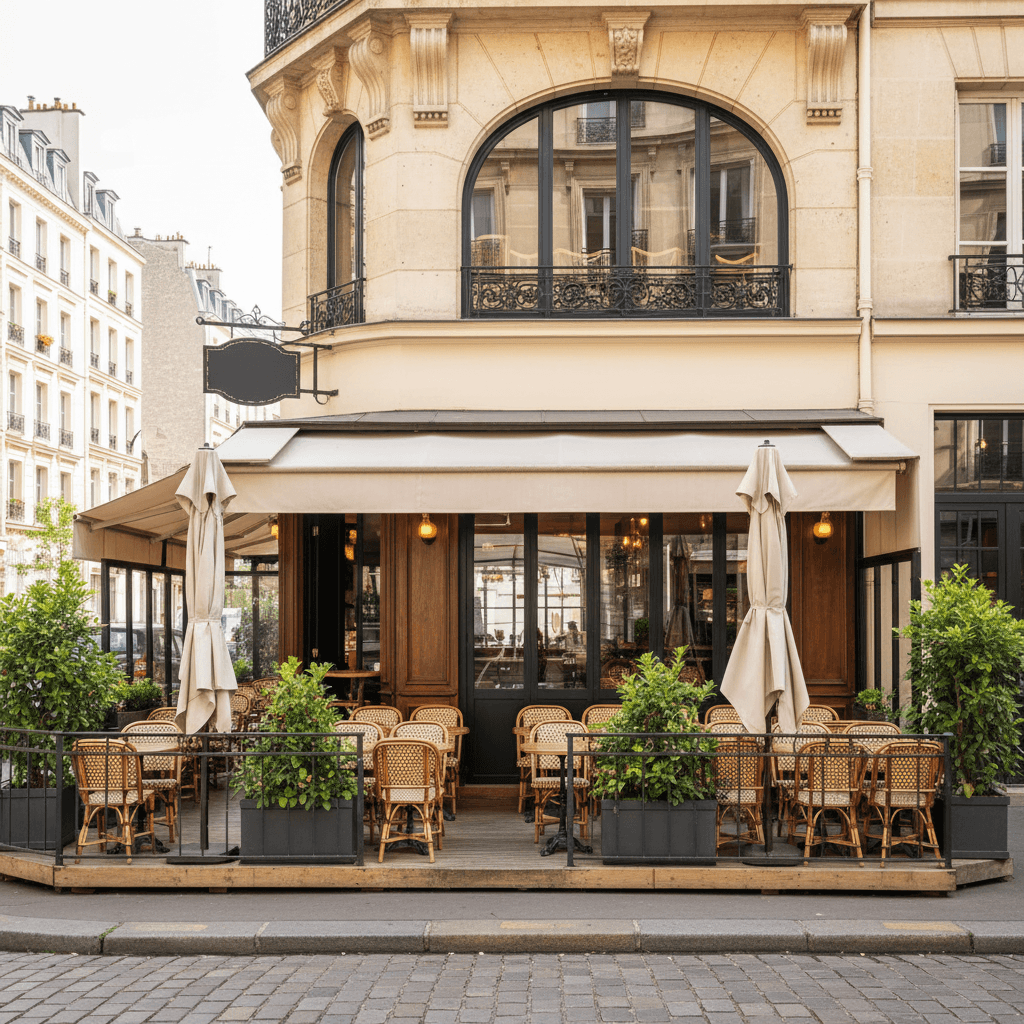 Restaurant 60m² à Belleville : terrasse - extraction - Image 1