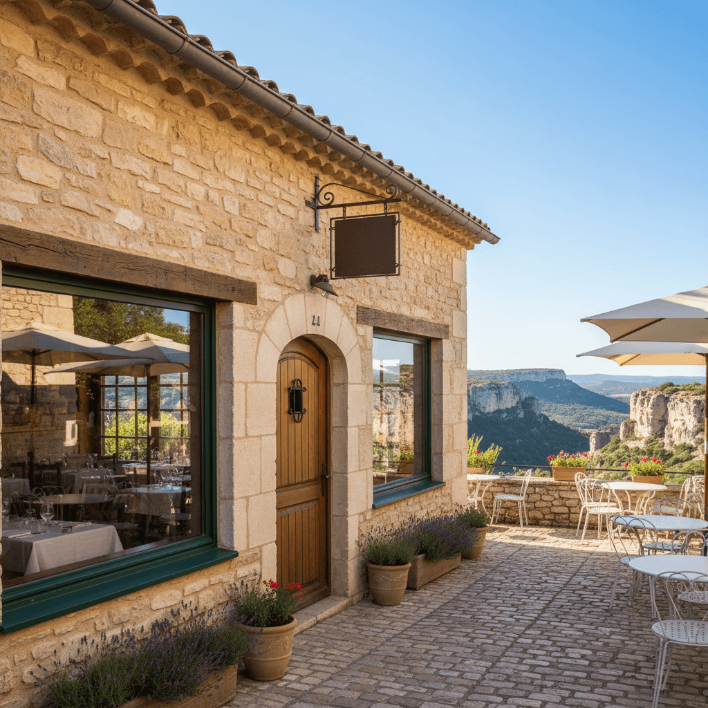 Restaurant 92m² à Les Baux-De-Provence : terrasse - extraction - Image 1