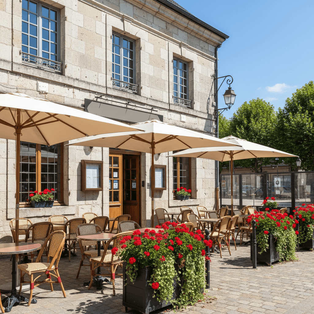 Restaurant à Le Malesherbois : terrasse - extraction - Image 1