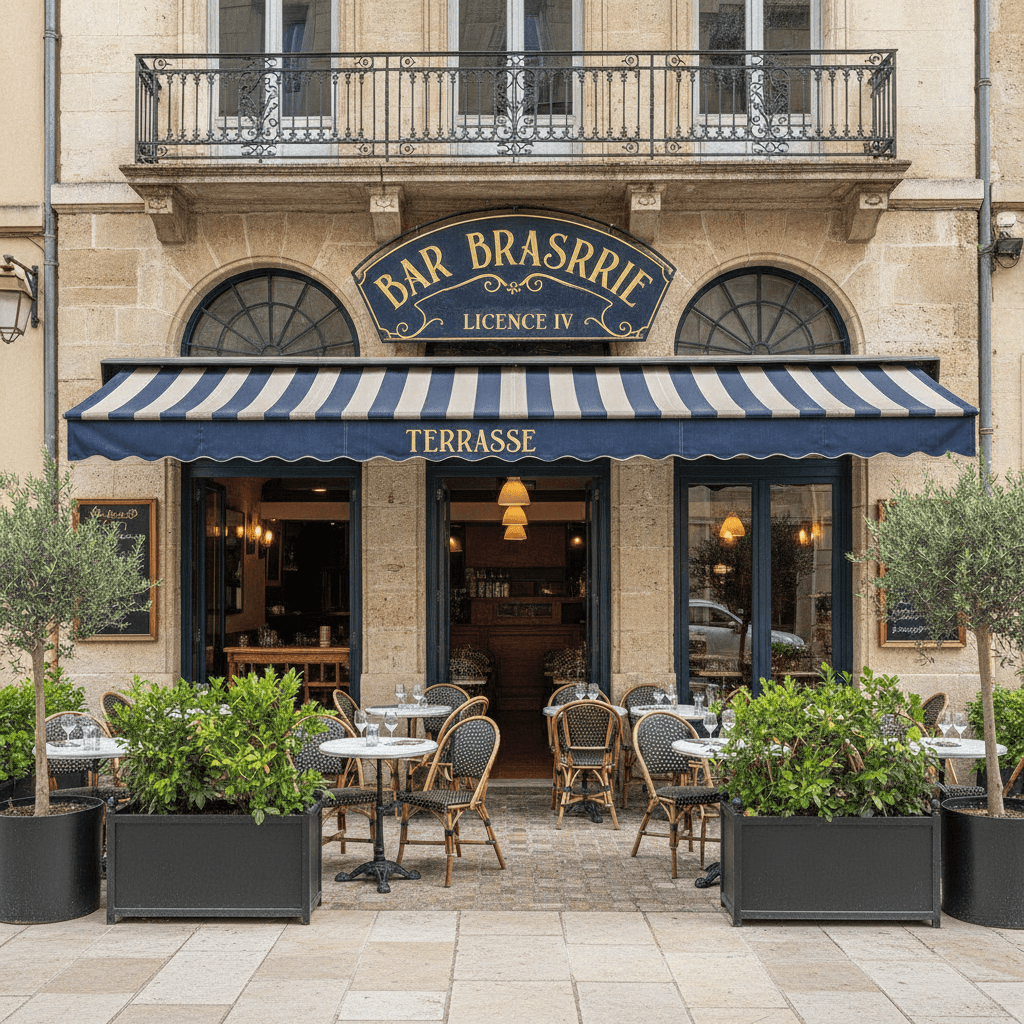 Bar-brasserie 350m² à Nîmes : terrasse - licence IV - Image 1