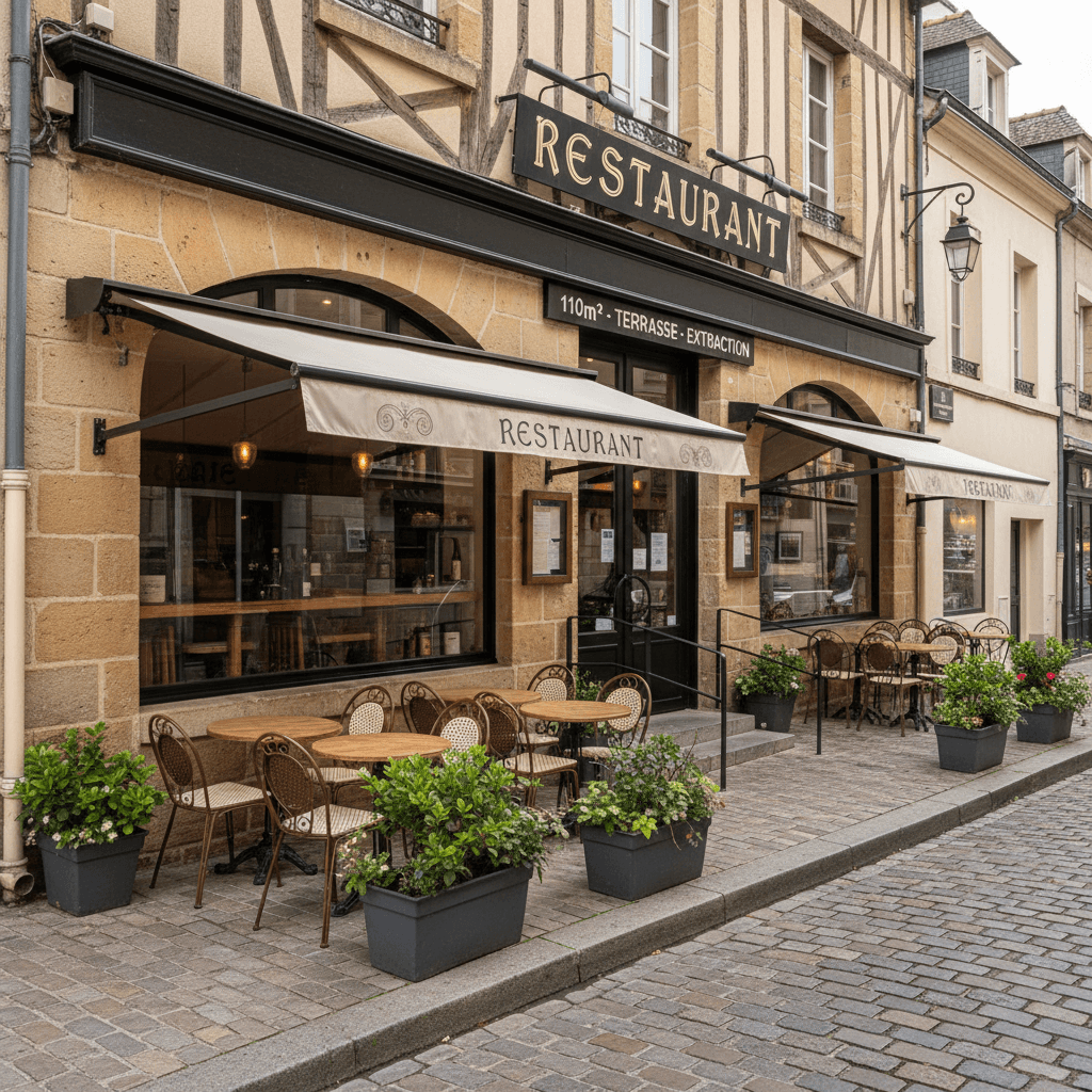 Restaurant 110m² à Rennes : terrasse - extraction