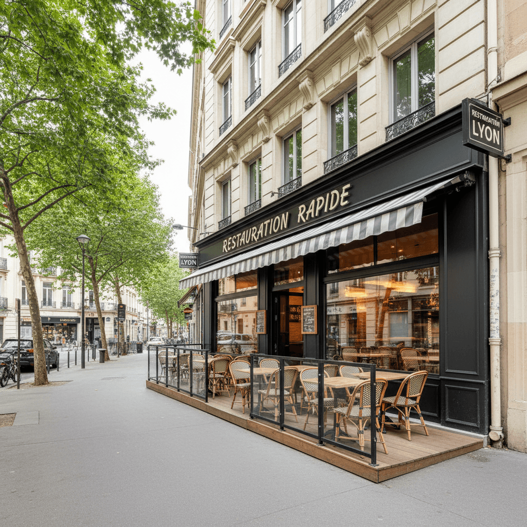 Fast-food 48m² à Lyon : terrasse - Image 1