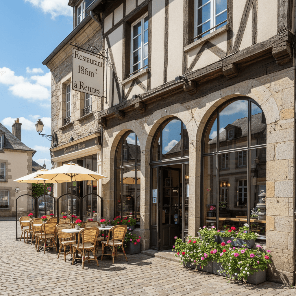 Restaurant 186m² à Rennes : terrasse - licence IV