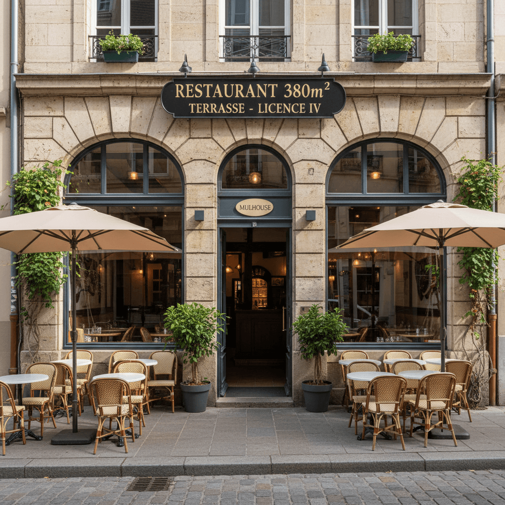Restaurant 380m² à Mulhouse : terrasse - licence IV - Image 1