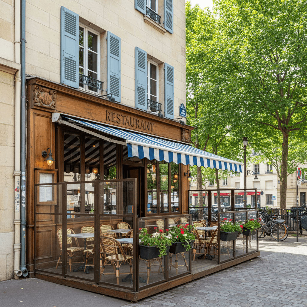 Restaurant 90 couverts à Puteaux : terrasse - licence IV - Image 1