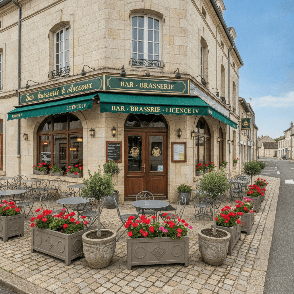 Bar-brasserie à Ascoux : terrasse - licence IV - Image 1