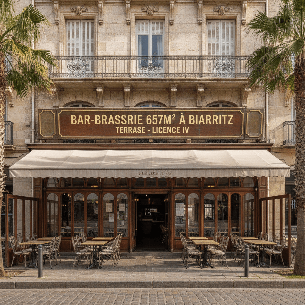 Bar-brasserie 657m² à Biarritz : terrasse - licence IV - Image 1