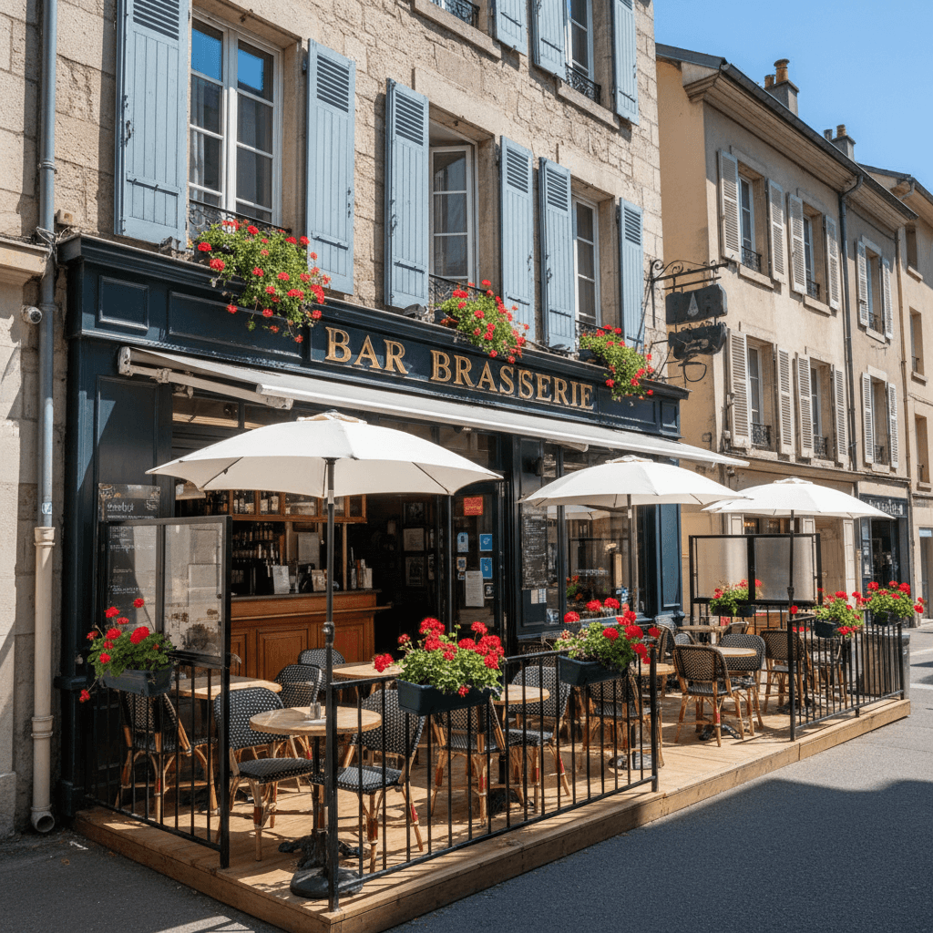 Bar-brasserie 220m² à Grenoble : terrasse - licence IV