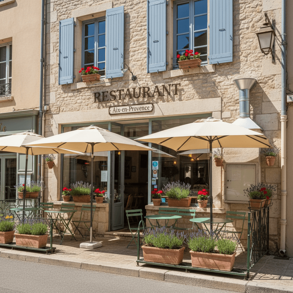 Restaurant 64m² à Aix-En-Provence : terrasse - extraction