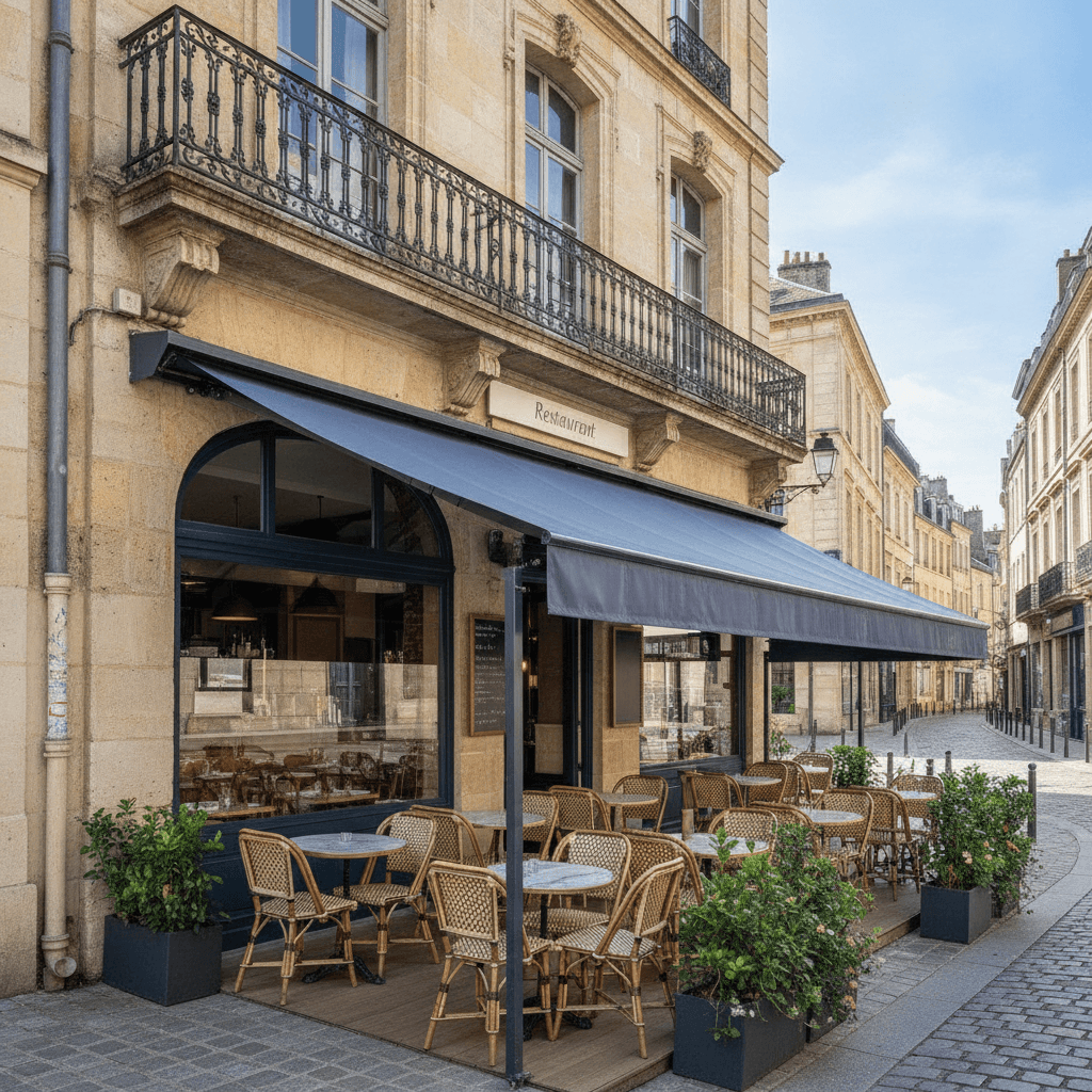 Restaurant 60m² à Bordeaux : terrasse - cuisine équipée