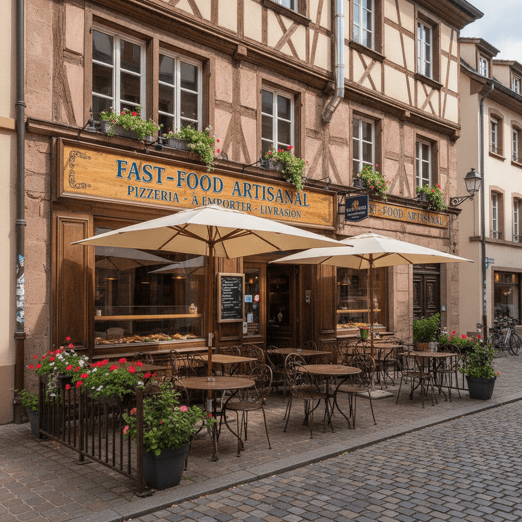 Fast-food à Strasbourg : terrasse - extraction - Image 1