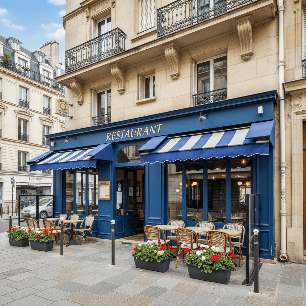 Restaurant 45 couverts à Clichy : terrasse - extraction - Image 1