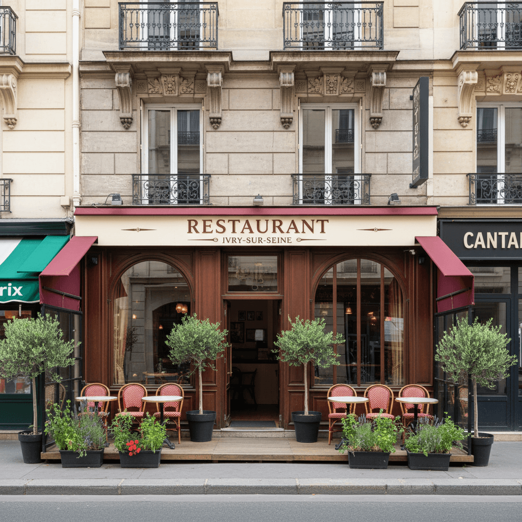 Restaurant 25 couverts à Ivry-sur-Seine : terrasse - extraction