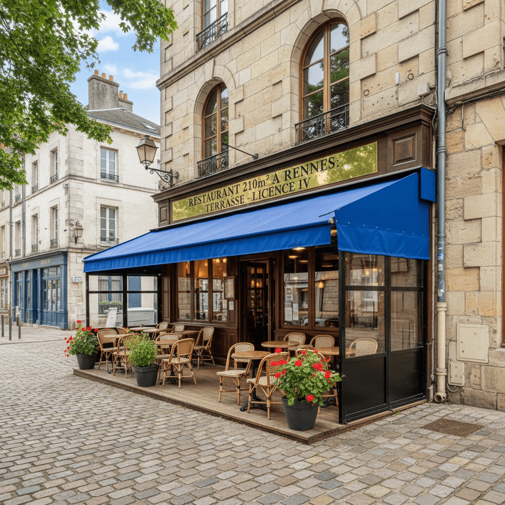 Restaurant 210m² à Rennes : terrasse - licence IV