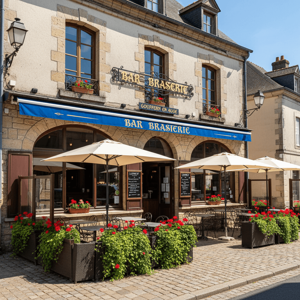 Bar-brasserie 220m² à Gouffern En Auge : terrasse - licence IV - Image 1