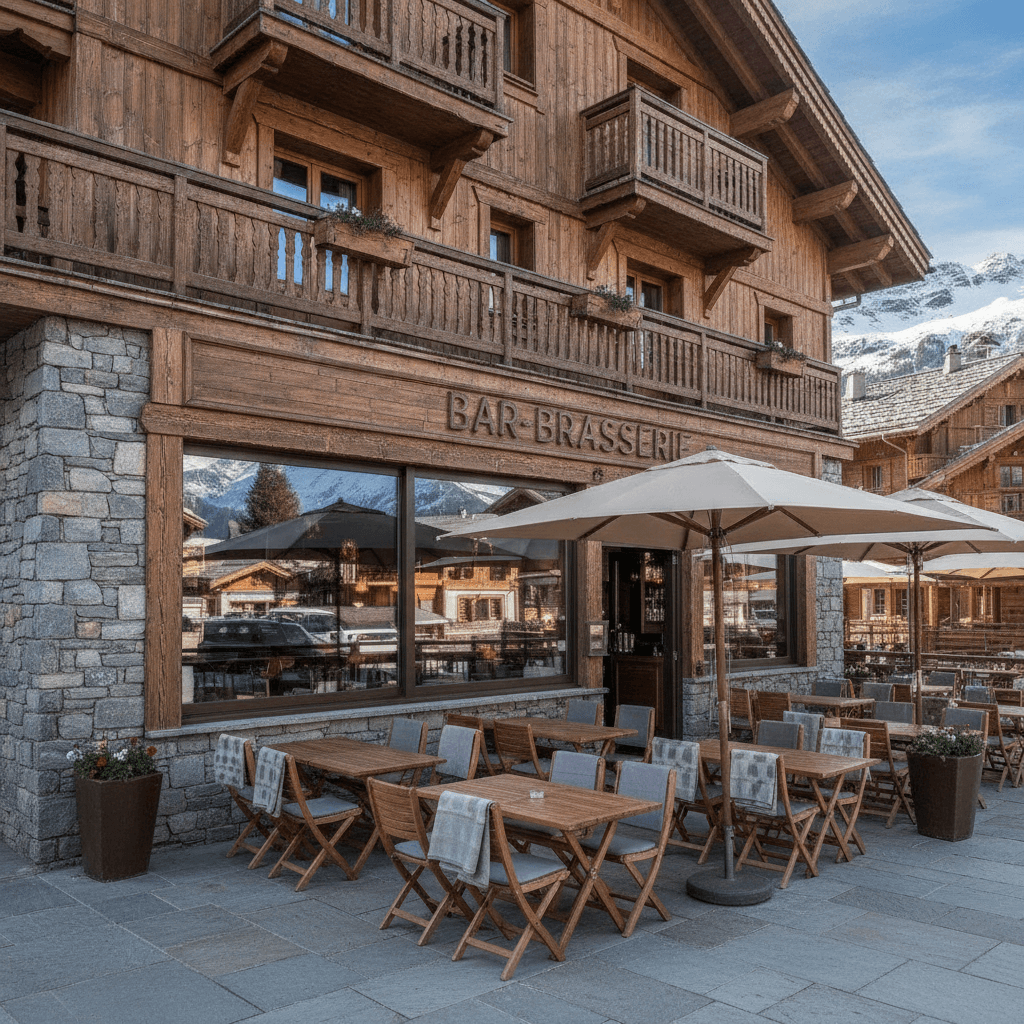 Bar-brasserie 200m² à Courchevel : terrasse - licence IV - Image 1