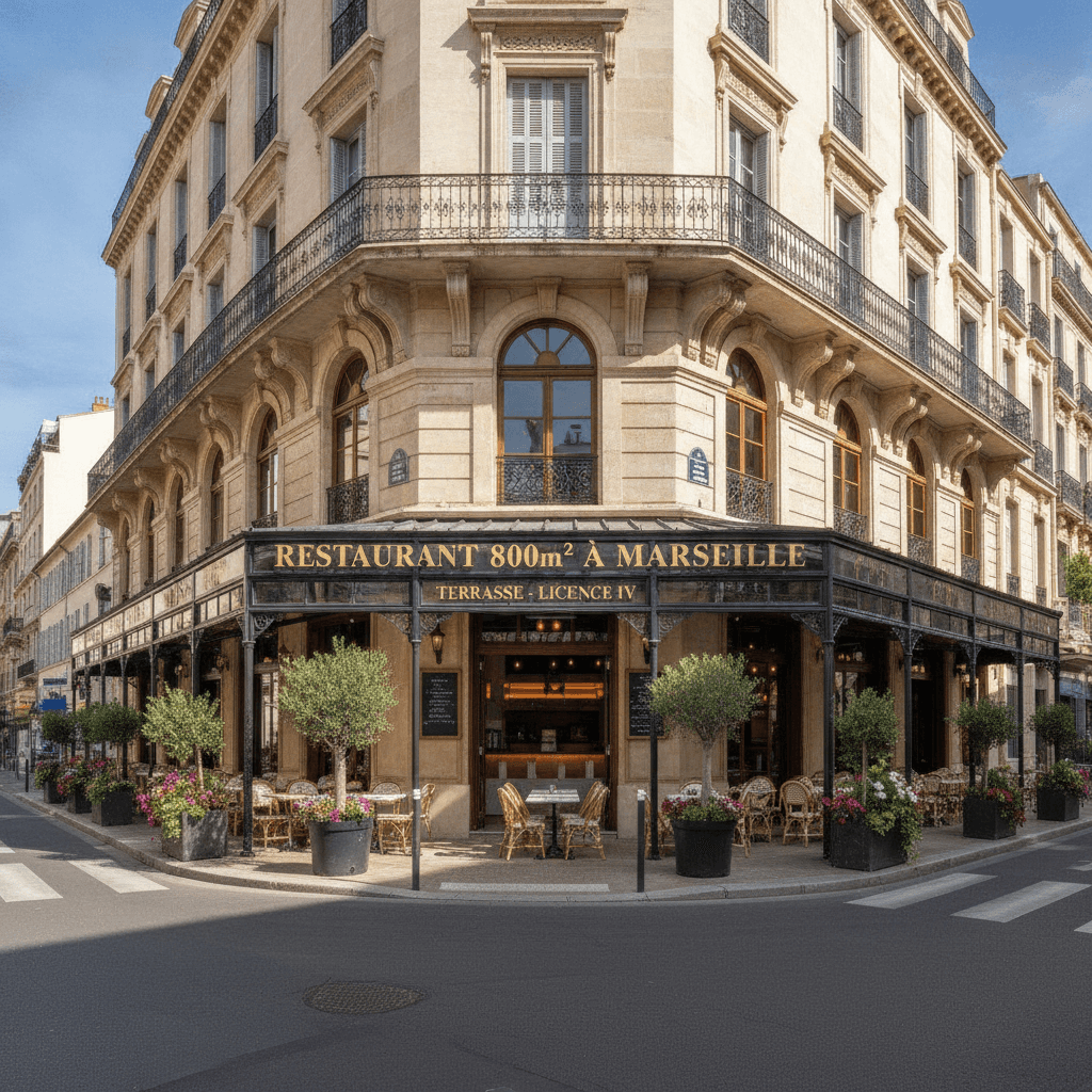 Restaurant 800m² à Marseille : terrasse - licence IV