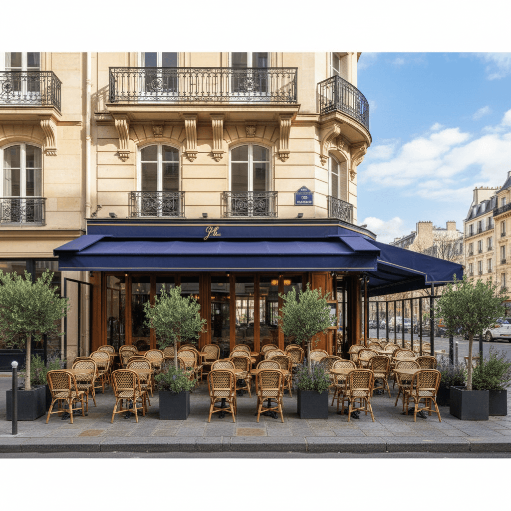 Restaurant 30 couverts à Paris : terrasse - extraction
