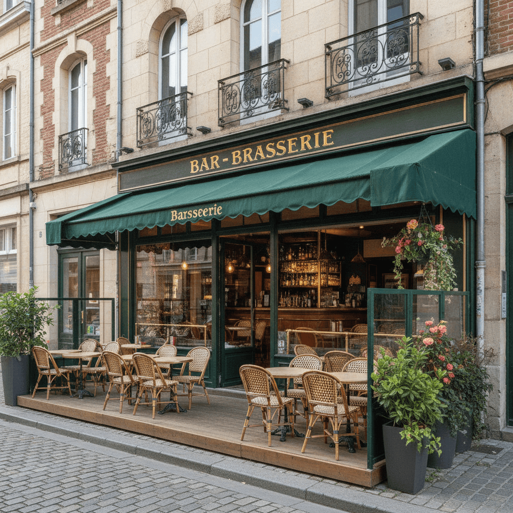 Bar-brasserie 60m² à Lille : terrasse - licence IV