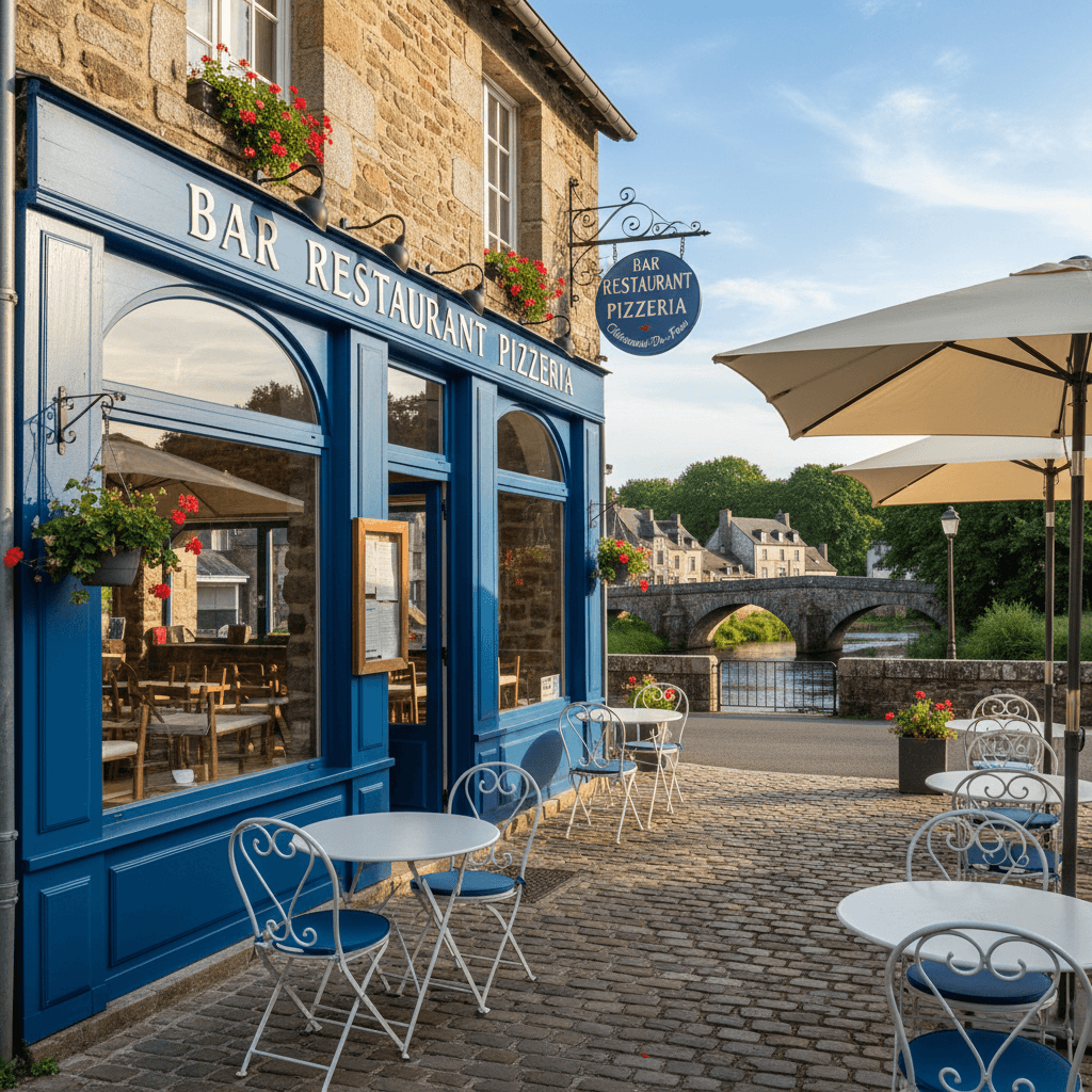 Restaurant à Châteauneuf-Du-Faou : terrasse - licence IV - Image 1