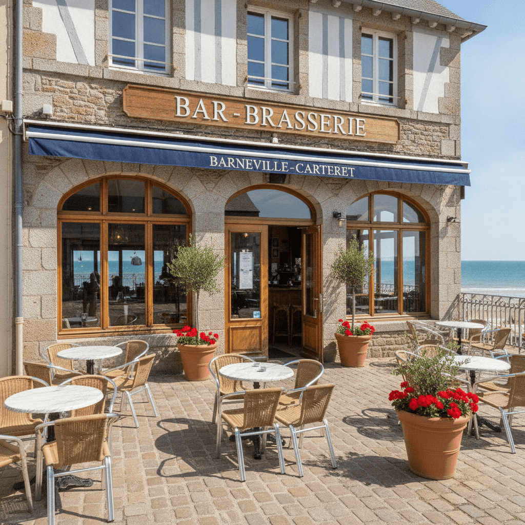 Bar-brasserie 100m² à Barneville-Carteret : terrasse - licence IV - Image 1