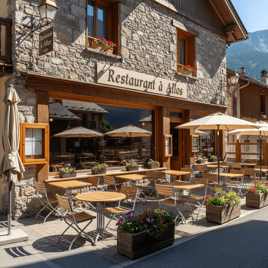 Restaurant à Allos : terrasse - licence IV - Image 1