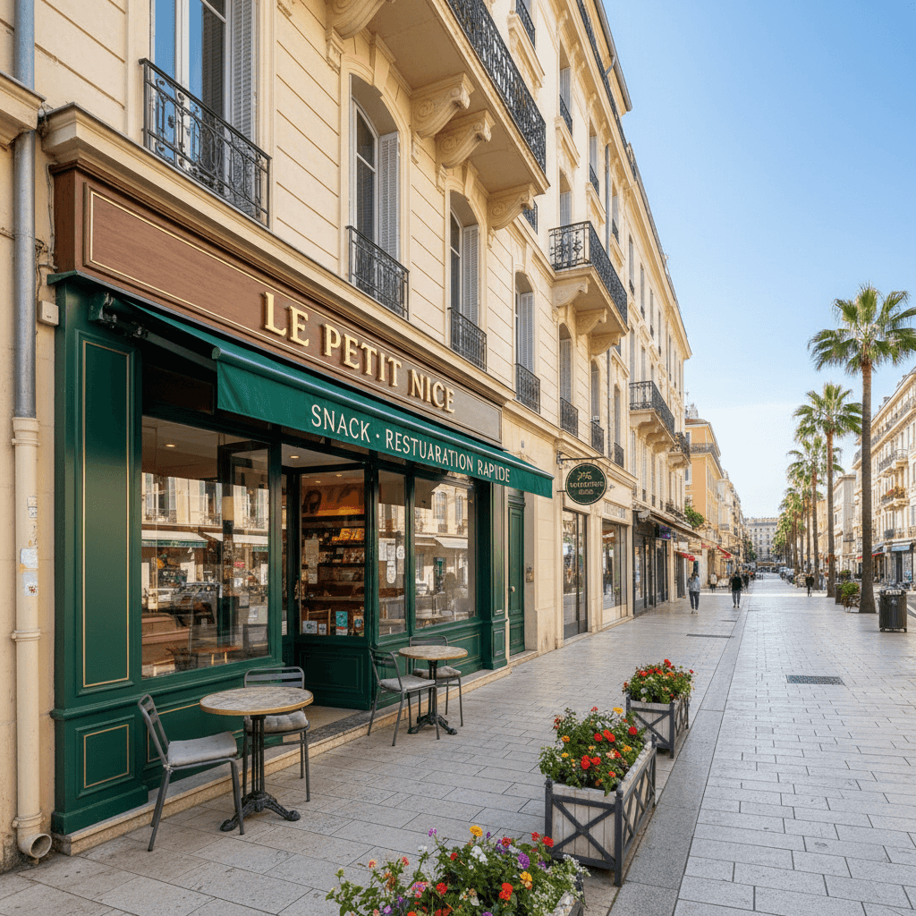 Snack 40m² à Nice : terrasse - licence IV