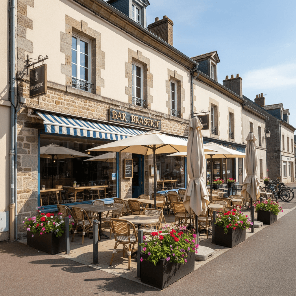Bar-brasserie 530m² à Bécon-Les-Granits : terrasse - licence IV - Image 1