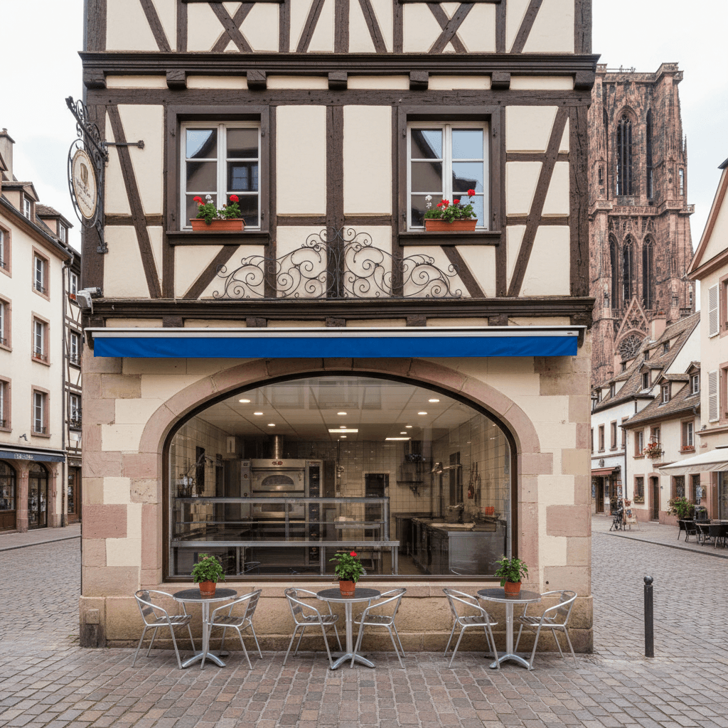 Fast-food 23m² à Strasbourg : terrasse - licence IV