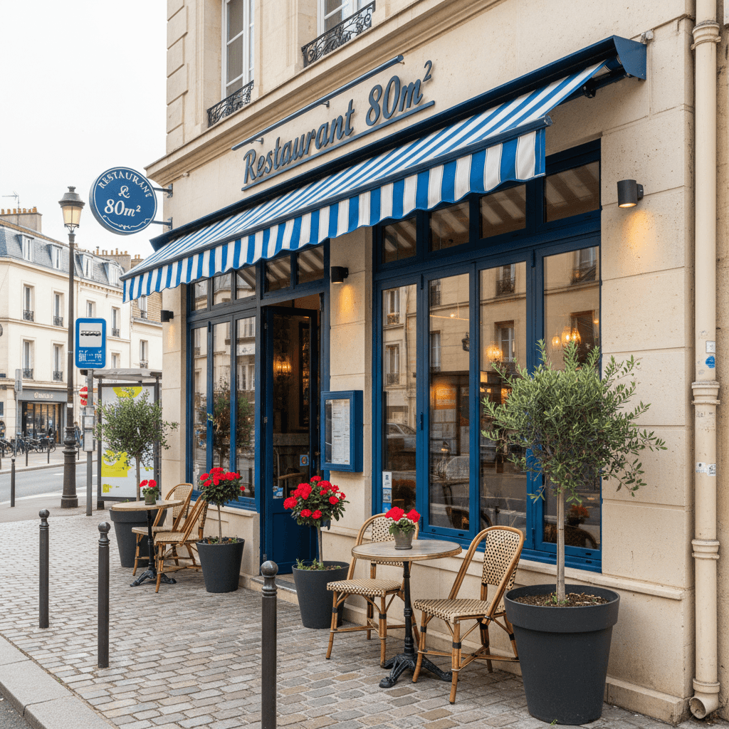 Restaurant 80m² à Villeurbanne : terrasse - licence IV