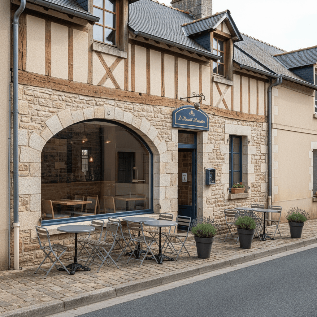 Restaurant à Le Mesnil-Rouxelin : terrasse - extraction - Image 1