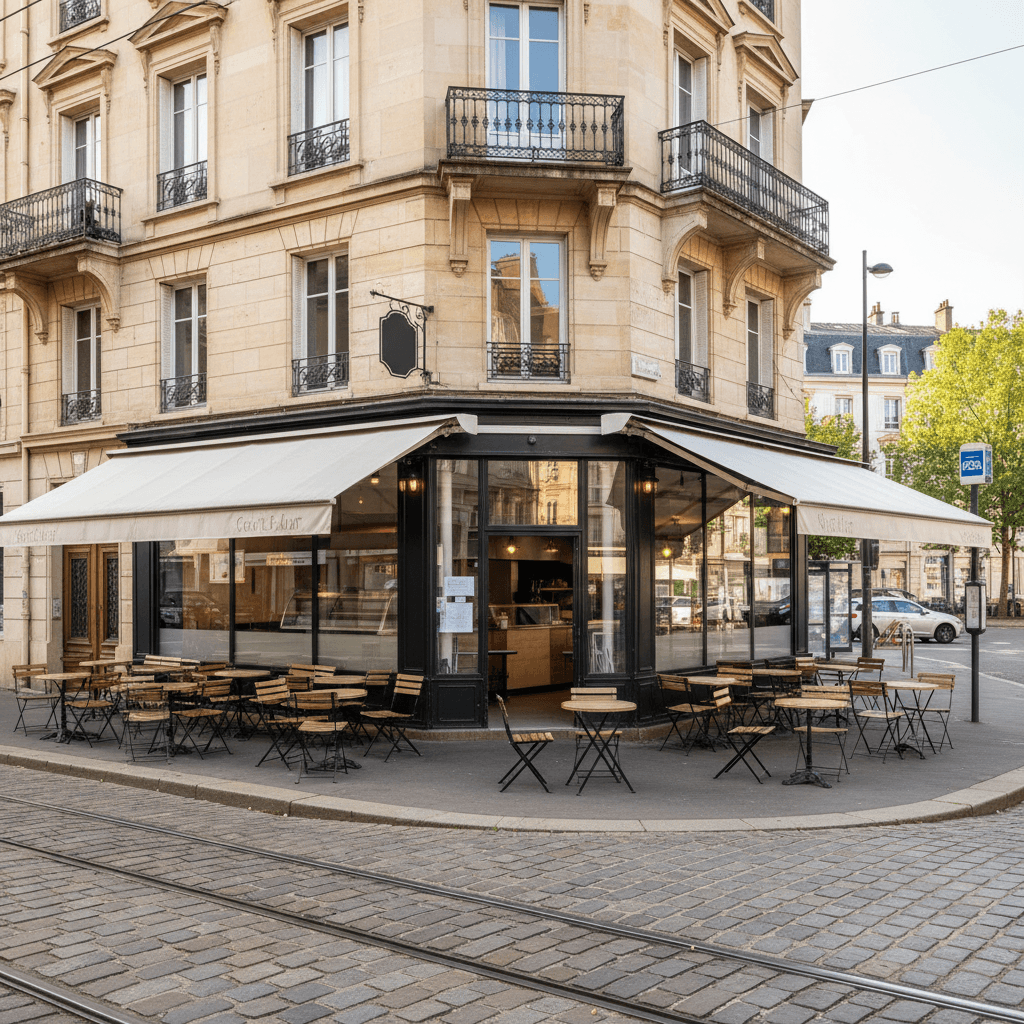 Snack 85m² à Strasbourg : terrasse - cave/réserve