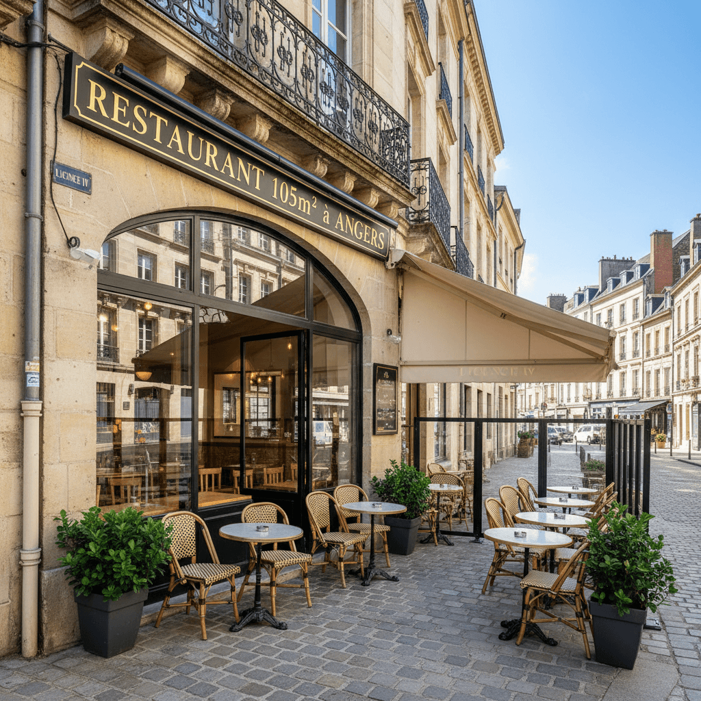 Restaurant 105m² à Angers : terrasse - licence IV