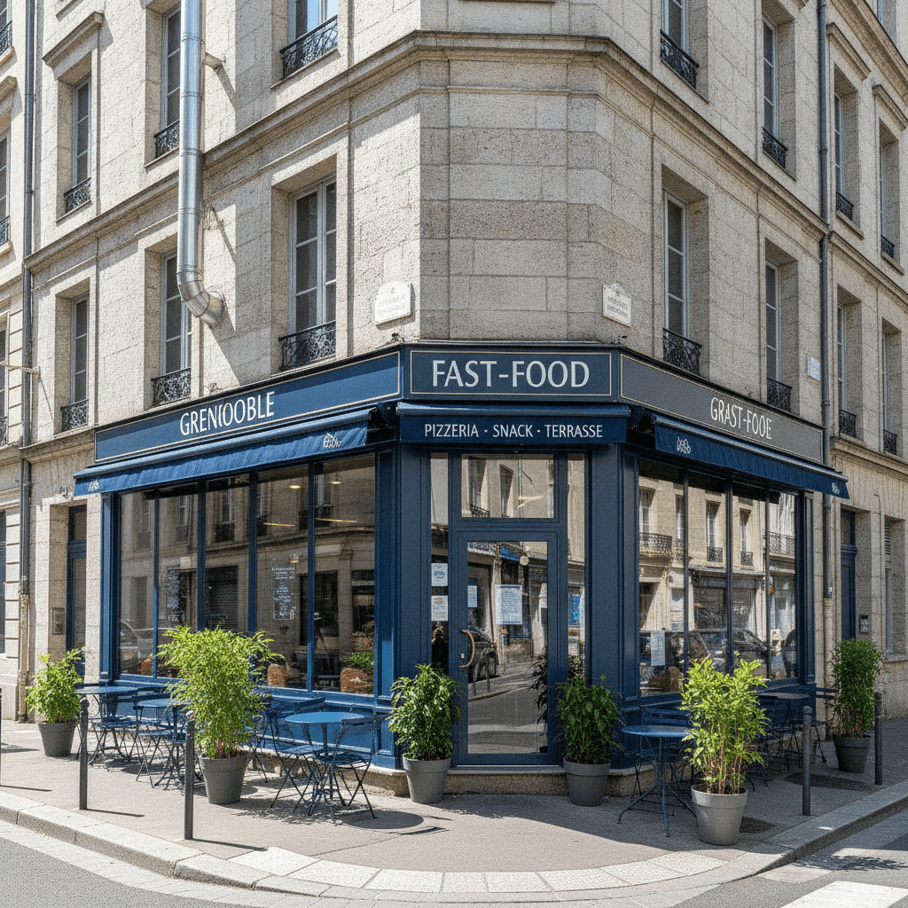 Fast-food 65m² à Grenoble : terrasse - extraction