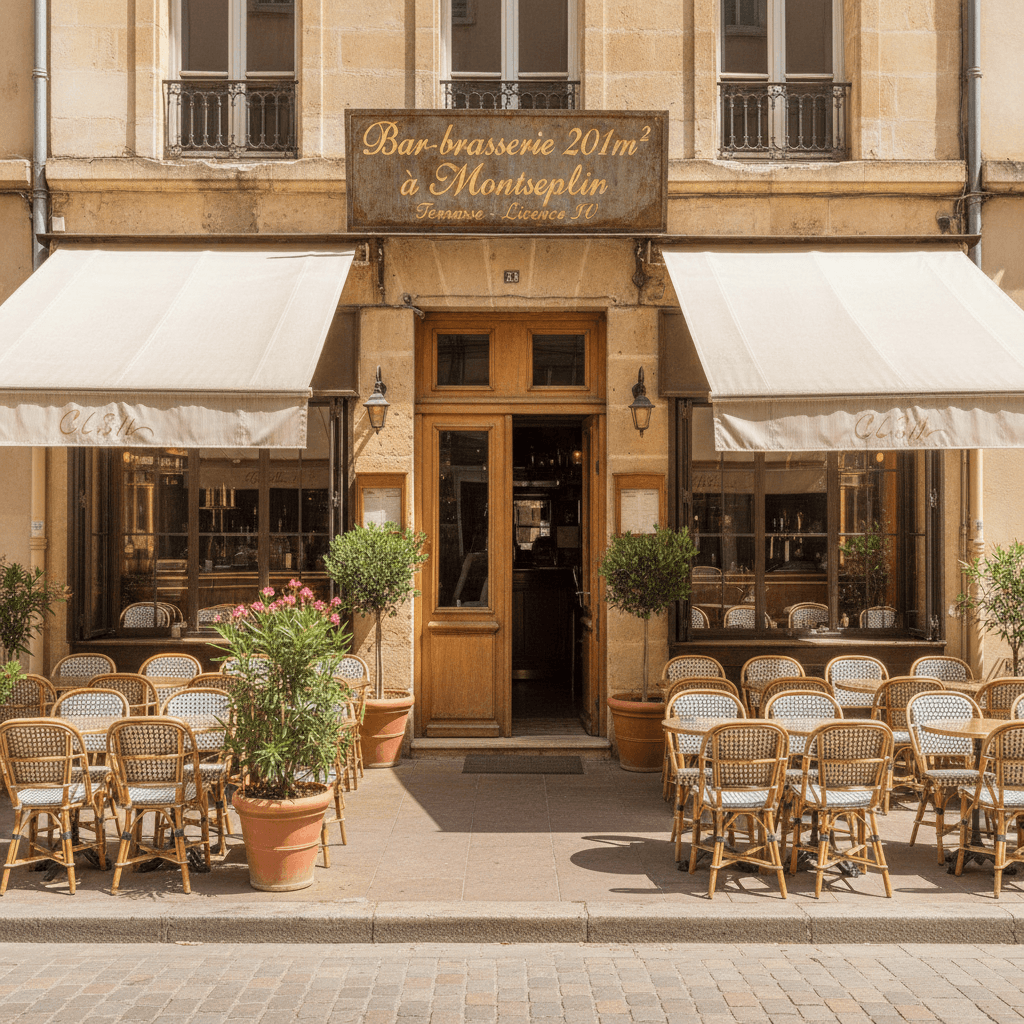 Bar-brasserie 201m² à Montpellier : terrasse - licence IV