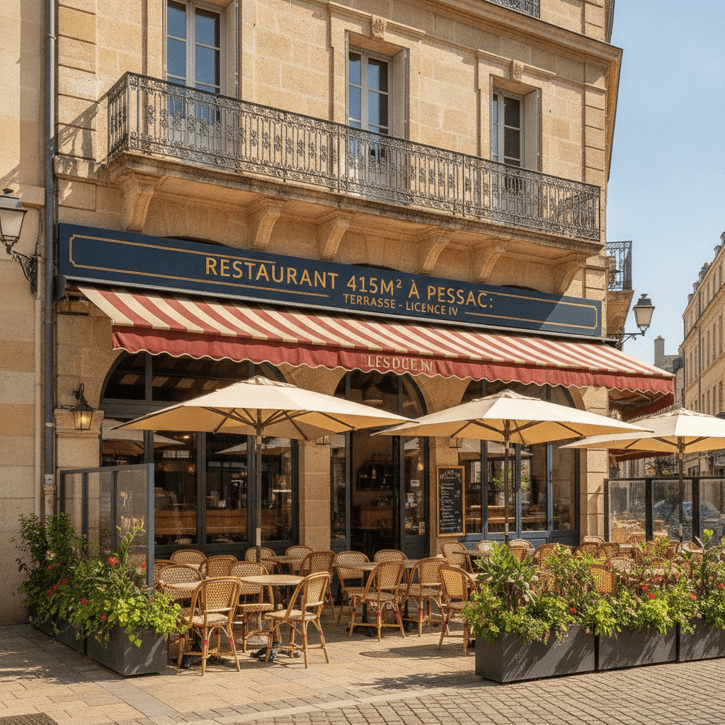 Restaurant 415m² à Pessac : terrasse - licence IV - Image 1