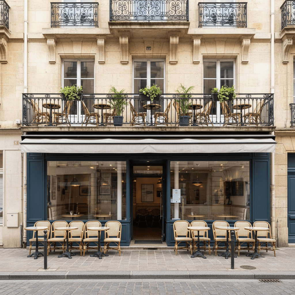 Fast-food 35m² à Bordeaux : terrasse