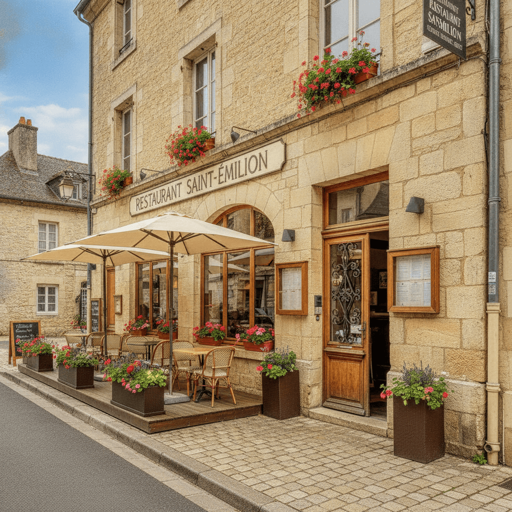 Restaurant à Saint-Émilion : terrasse - licence IV - Image 1