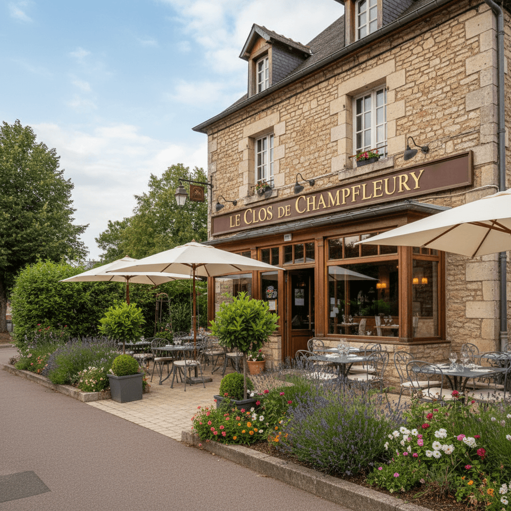 Restaurant 200m² à Champfleury : terrasse - licence IV - Image 1