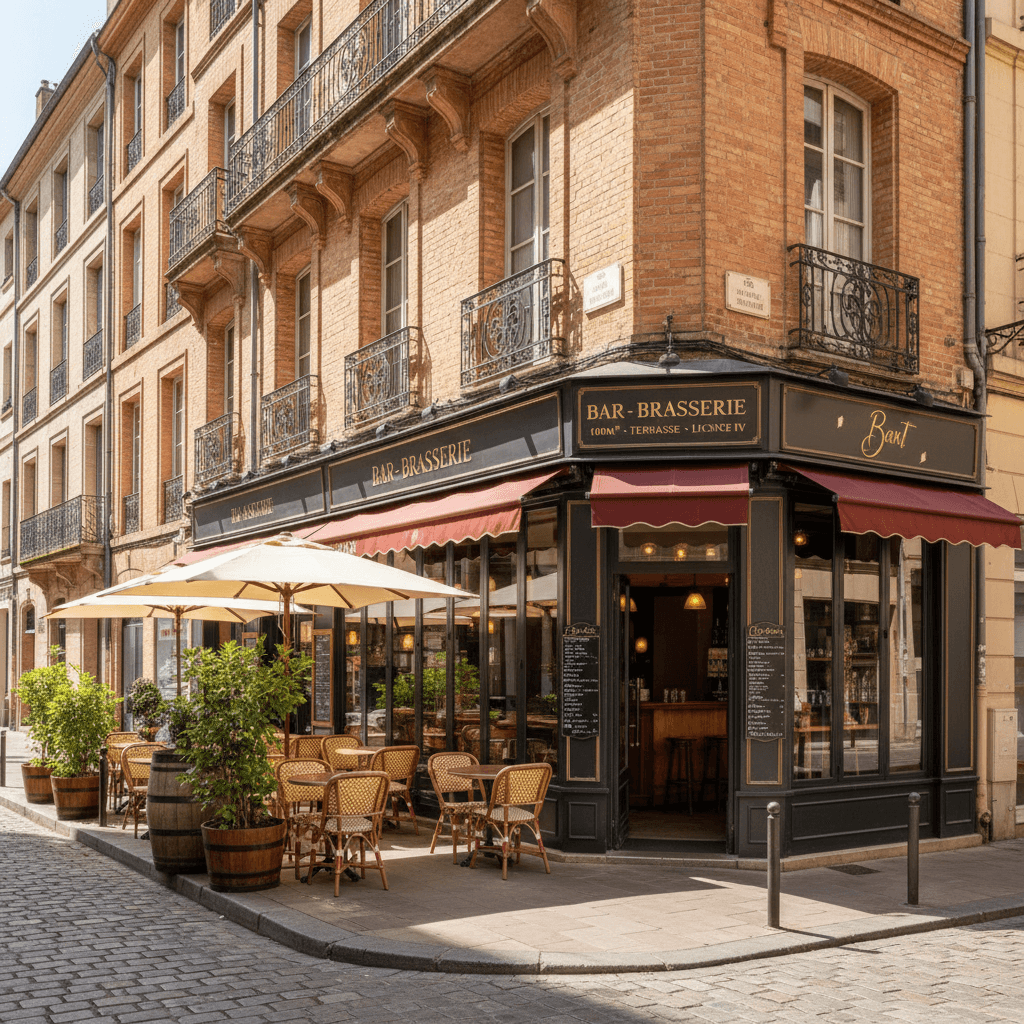 Bar-brasserie 180m² à Toulouse : terrasse - licence IV