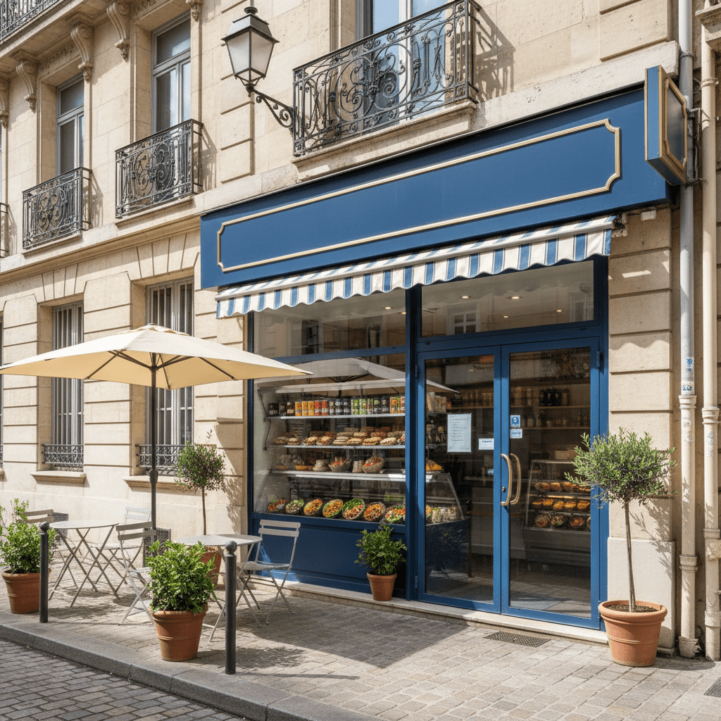 Fast-food 38m² à Lyon : terrasse - cuisine équipée