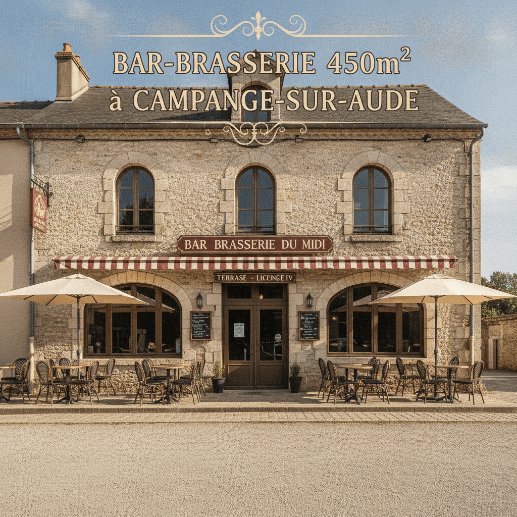 Bar-brasserie 450m² à Campagne-Sur-Aude : terrasse - licence IV - Image 1