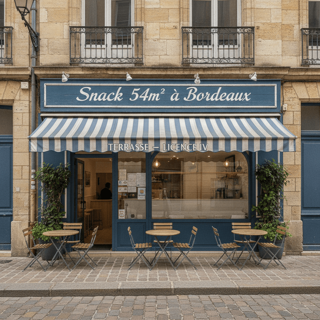Snack 54m² à Bordeaux : terrasse - licence IV