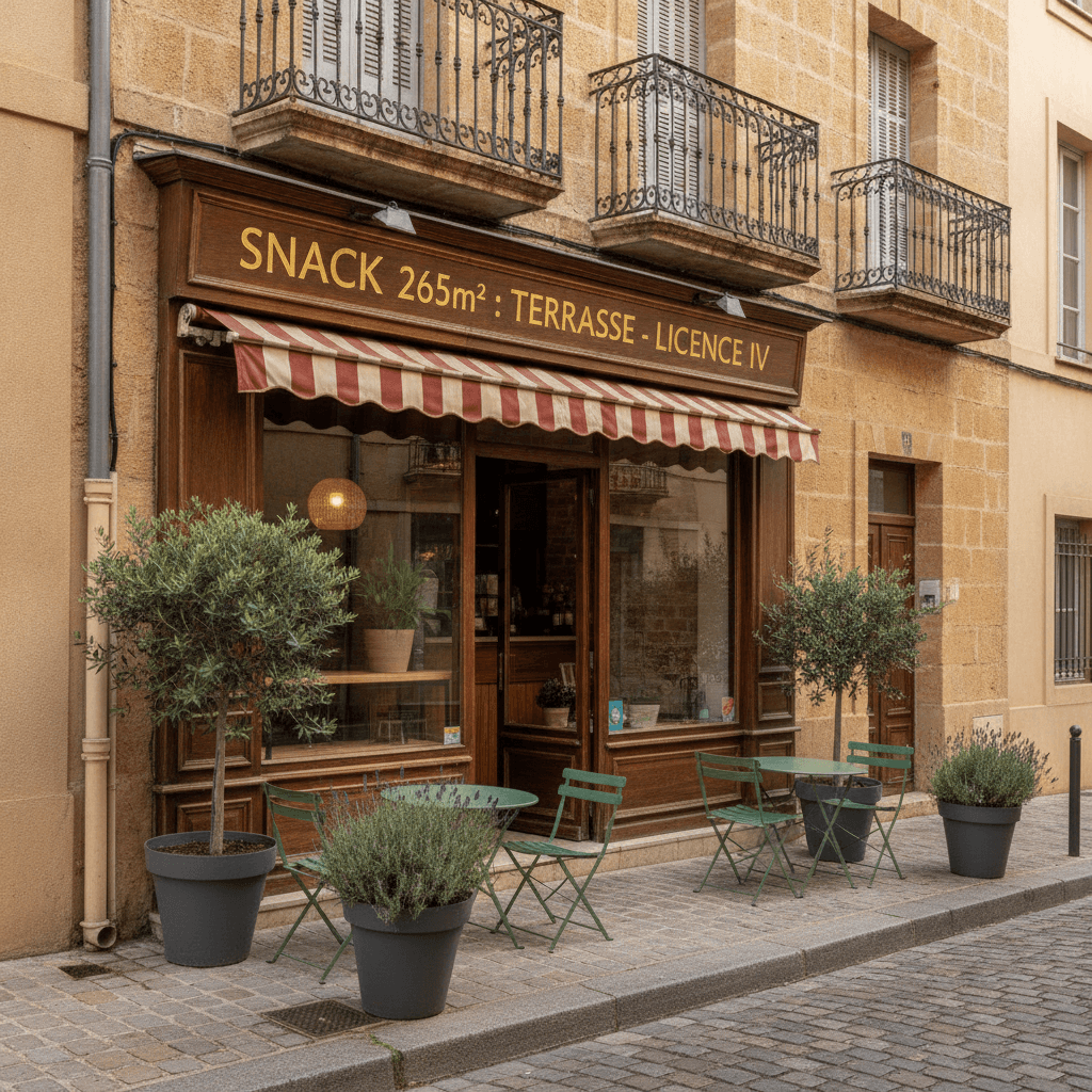 Snack 265m² à Gardanne : terrasse - licence IV