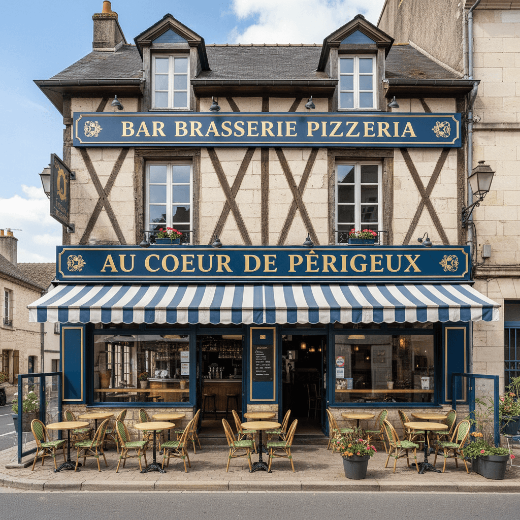 Bar-brasserie à Périgueux : terrasse - extraction - Image 1
