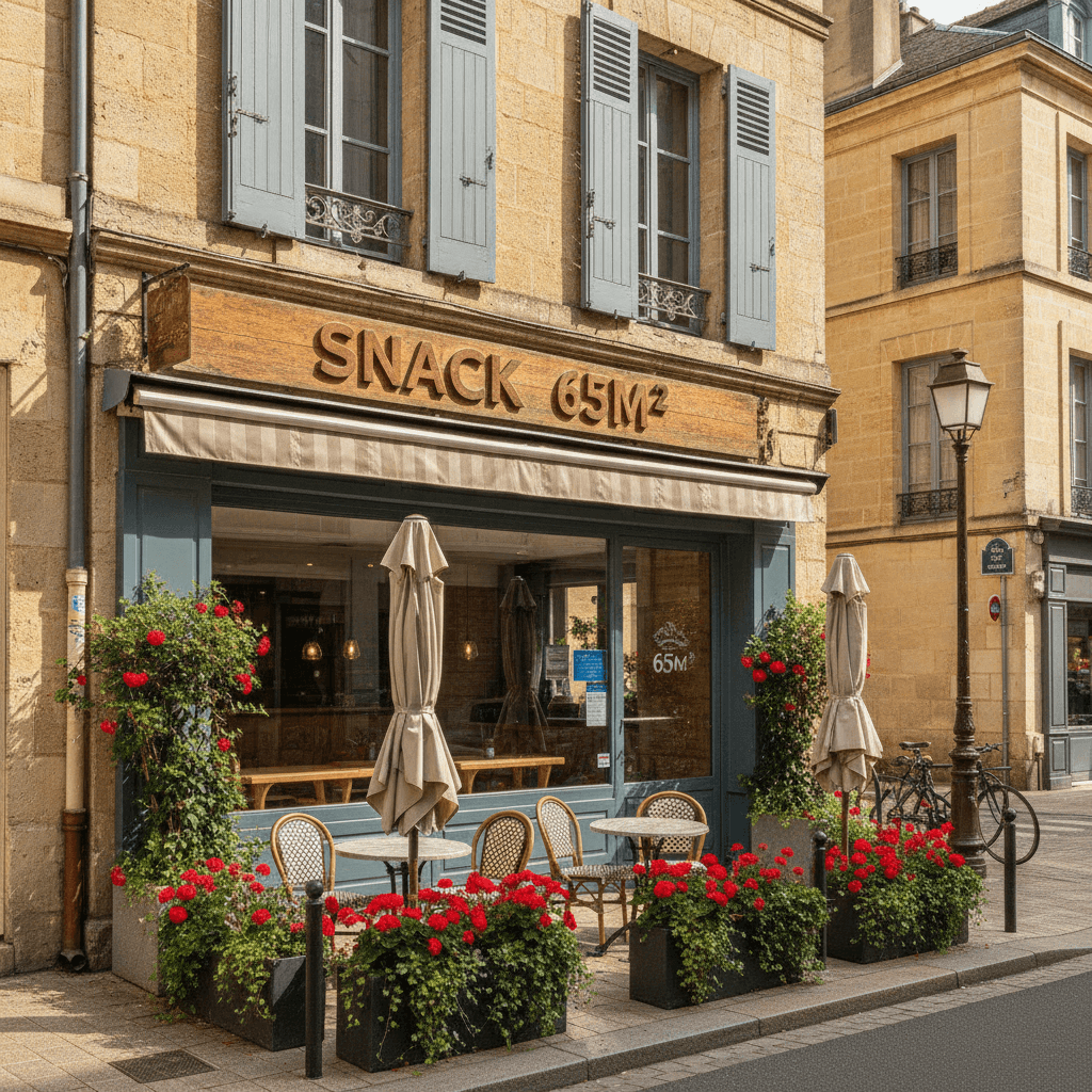 Snack 65m² à Bordeaux : terrasse - extraction