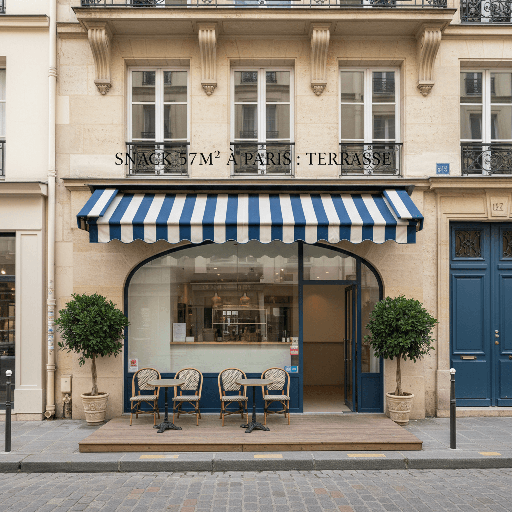 Snack 57m² à Paris : terrasse