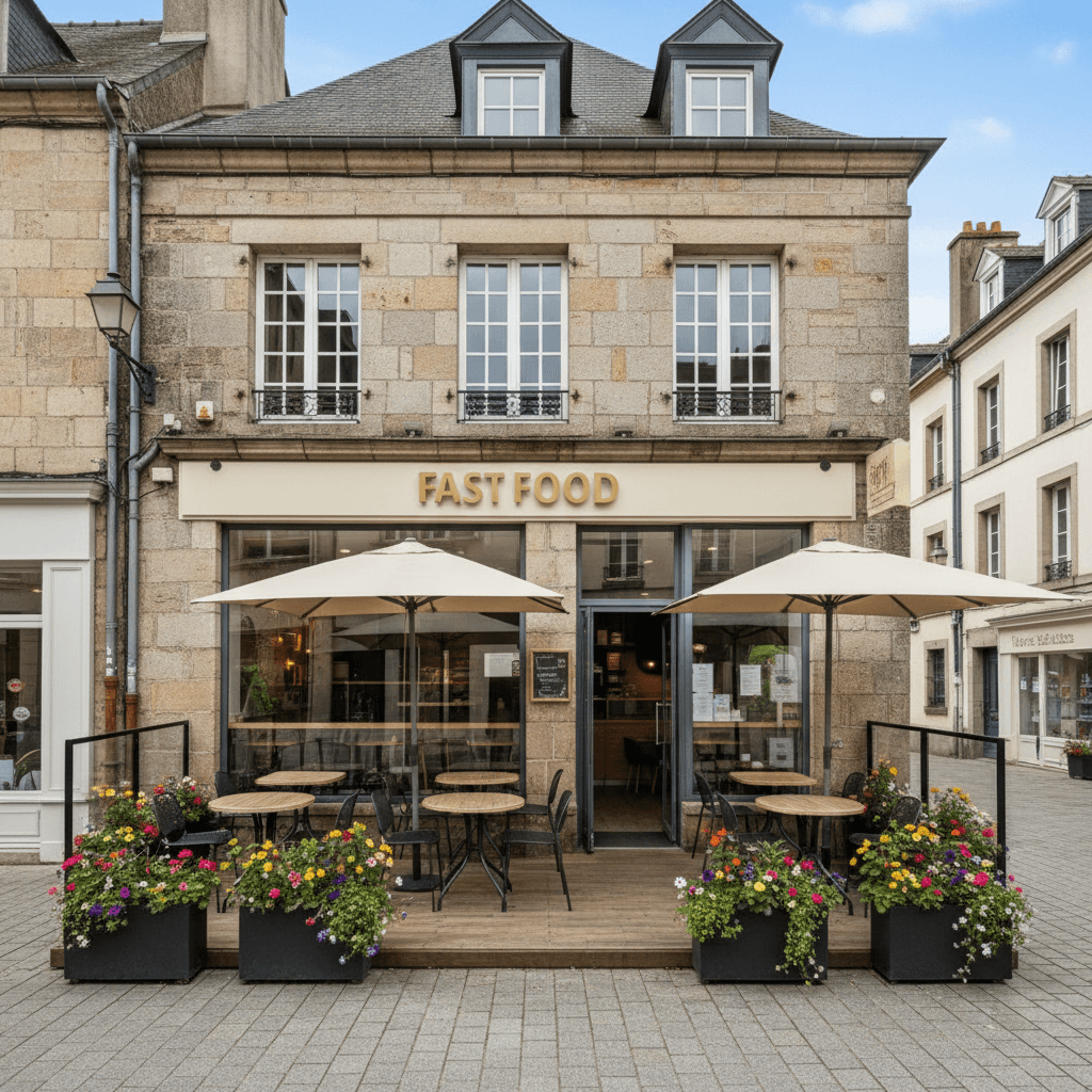 Fast-food à Rennes : terrasse