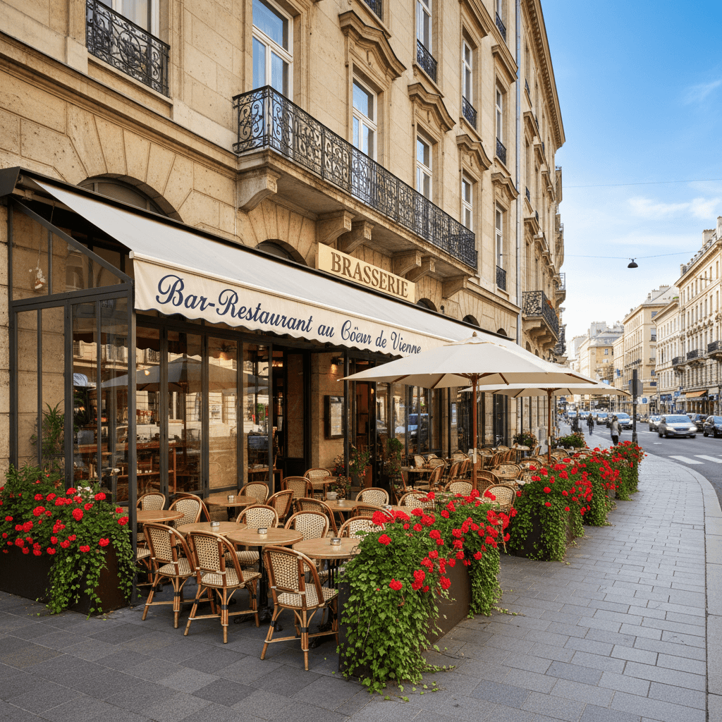 Bar-brasserie à Vienne : terrasse - licence IV - Image 1